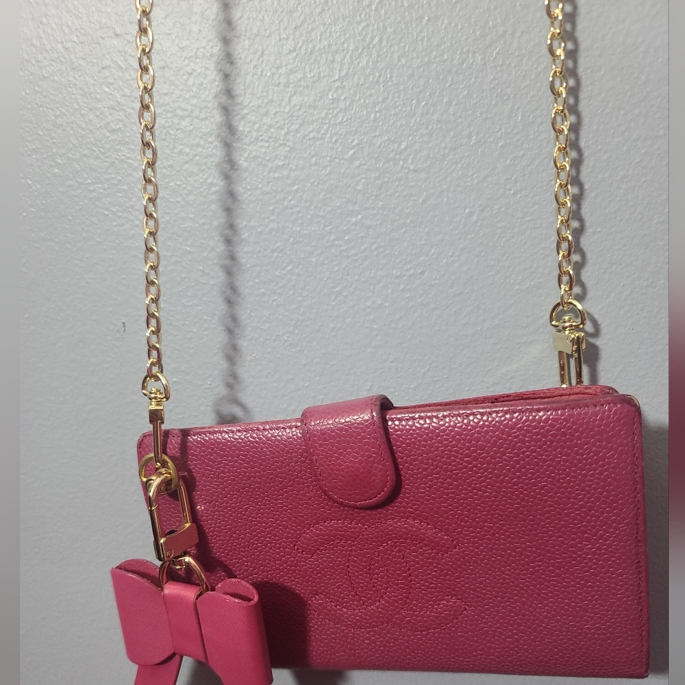CHANEL Caviar Magenta Pink Kisslock Wallet - Picture 6 of 9